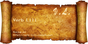 Verb Lili névjegykártya